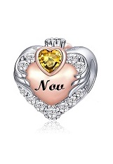 outstanding teensy-weensy silver rose gold november birthstone charm for babies and children